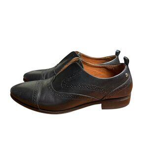 Pikolinos Womens Sz 40 Oxford Loafer Black Leather Royal Slip On Comfort Office